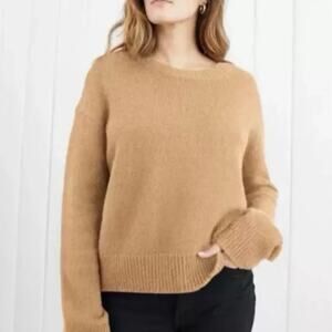 JENNI KAYNE Atlas Crewneck Sweater Wool Camel Hair Quiet Luxury XS